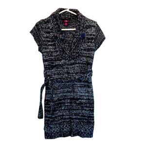 Ultra Flirt Black Marled Sweater Tunic Dress size Large (Junior)